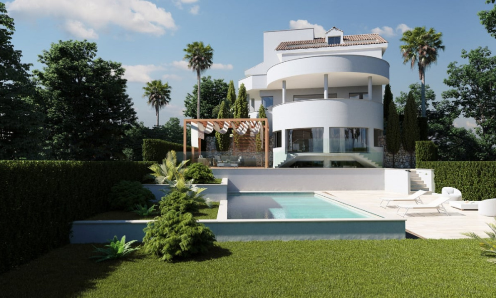Benalmádena'da Açık ve Kapalı Havuzlu Deniz Manzaralı Evler