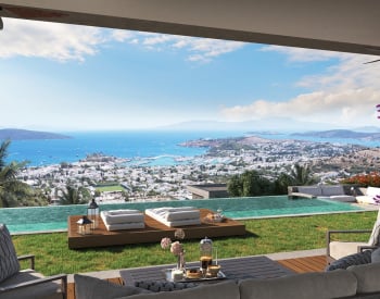 Vista Al Castillo Y Piscina Privada Villas Independientes En Bodrum