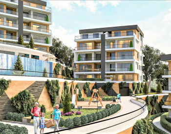 Flats in Project with a Pool and Landscaped Garden in Bursa