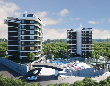 Snyggt Designade Lägenheter I Ett Komplex I Alanya Demirtaş