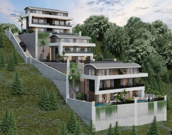 Villas Mitoyennes Avec Vue Mer Et Piscines Privées À Tepe Alanya 1