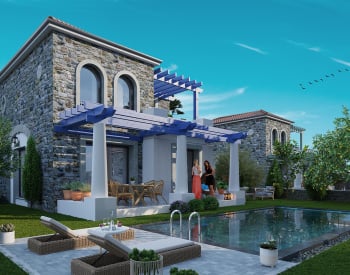 Stone-covered Detached Houses with Pools in Bodrum Kadıkalesi