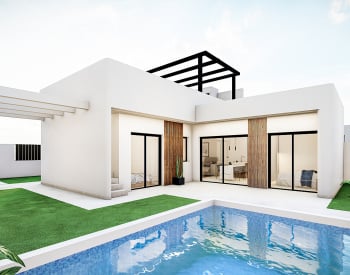 Одноэтажные виллы с бассейном и солярием на крыше в Рольдане