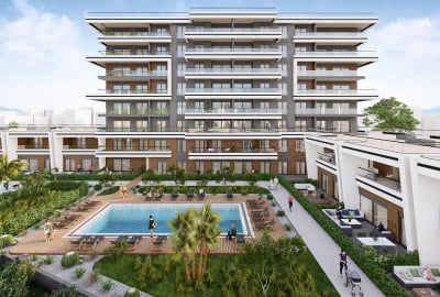 Apartments in a Complex with a Pool in İzmir Karşıyaka 1