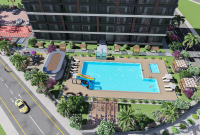 Neue Wohnungen In Mersin Mit Pool Und Moderner Landschaftsgestaltung 1