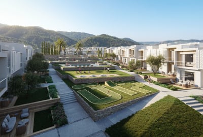 Kuzey Kıbrıs Girne'de Havuzlu Site İçi Deniz Manzaralı Daireler 3