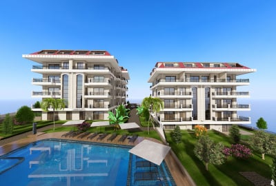 آپارتمان‌های شیک با منظره دریا در آلانیا کستل 1