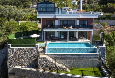 Villa Independiente Con Vistas Al Mar Interrumpido En Fethiye Faralya 3