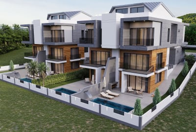 5-bedroom Villas with Private Pools for Sale in Antalya Kemerağzı 1
