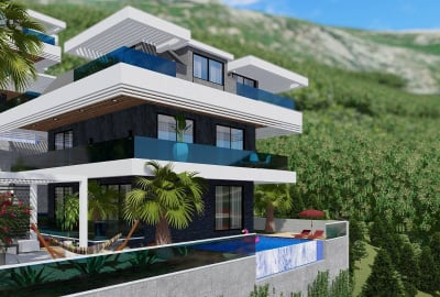 Detached Villas Featuring Infinity Pools in Alanya Tepe 3