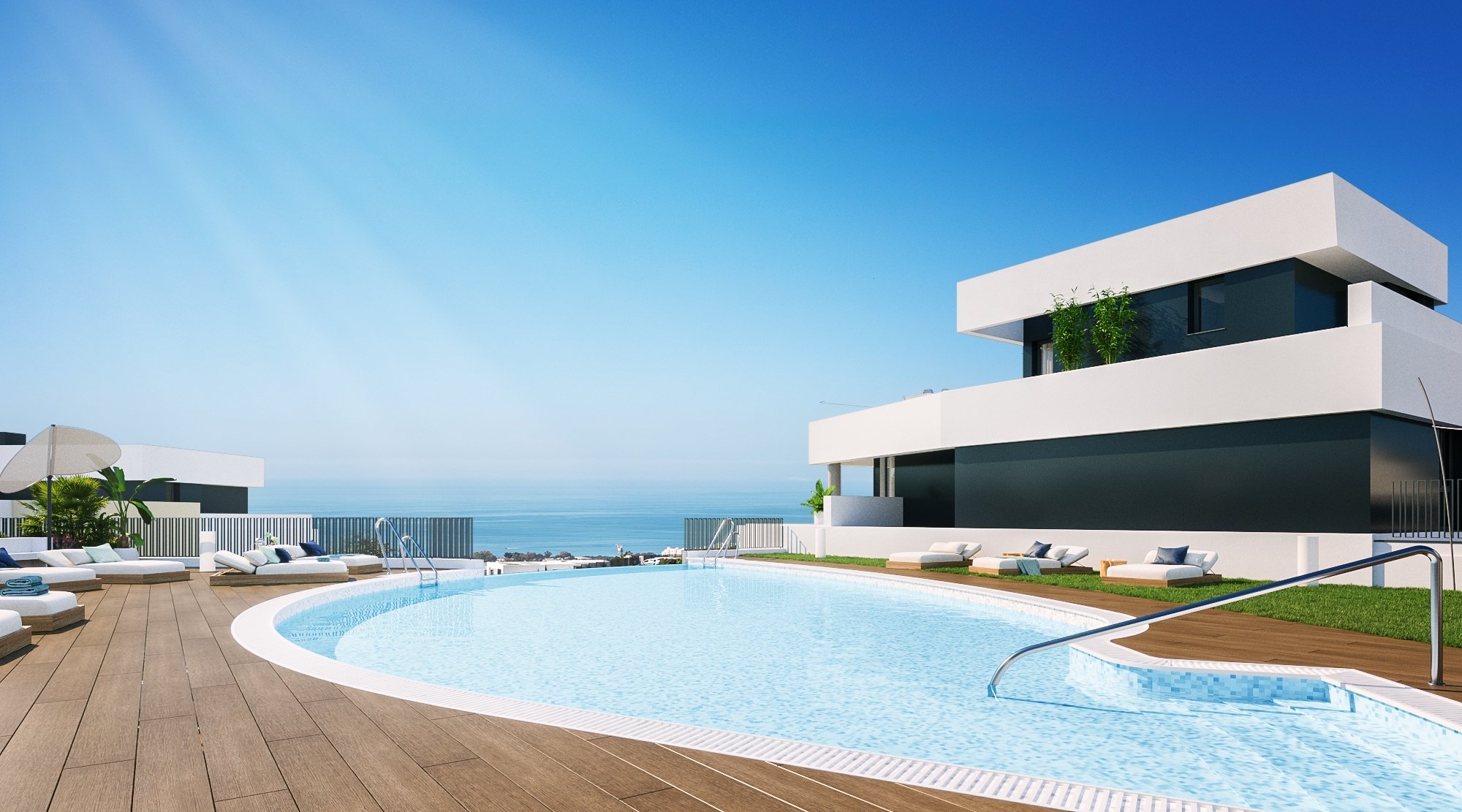 Marbella'da Merkeze Yakın Deniz Manzaralı Daireler