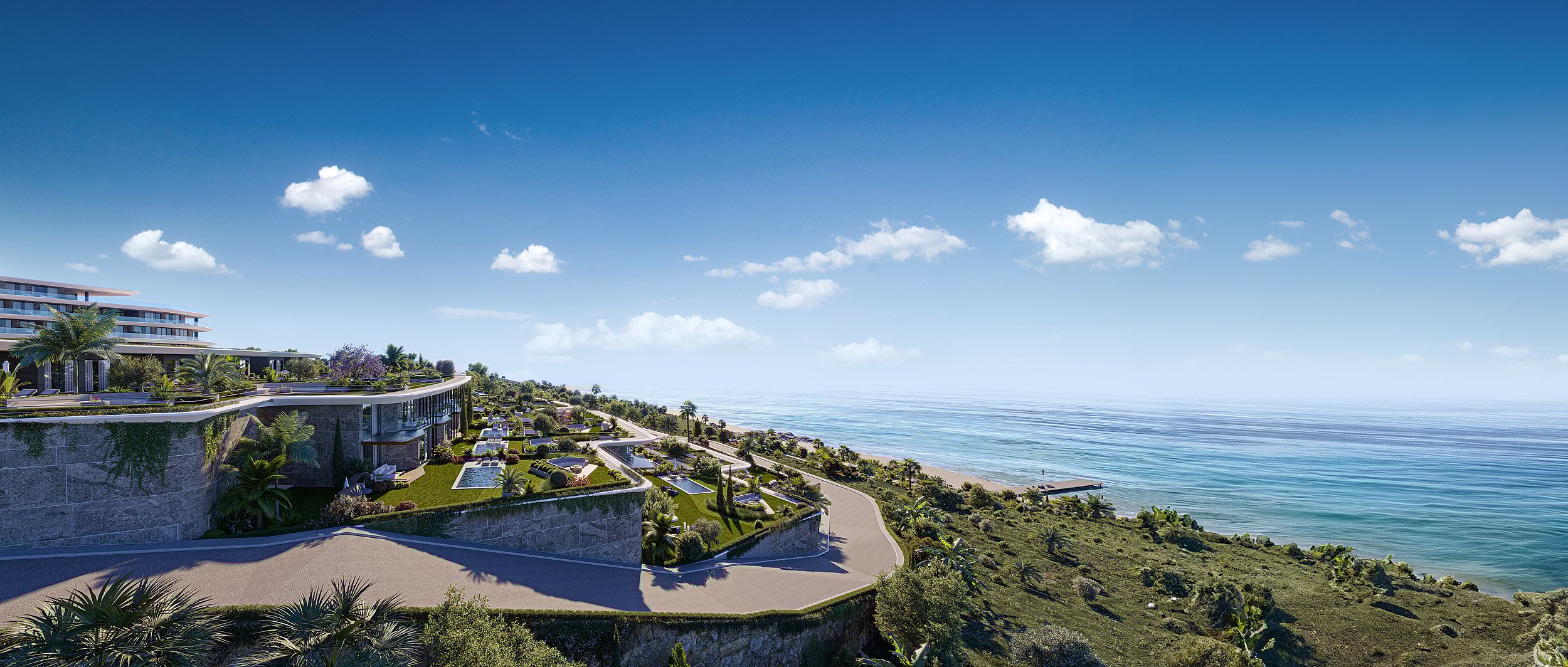 Çeşme'de Plaja Sıfır Sitede Deniz Manzaralı Havuzlu Villalar
