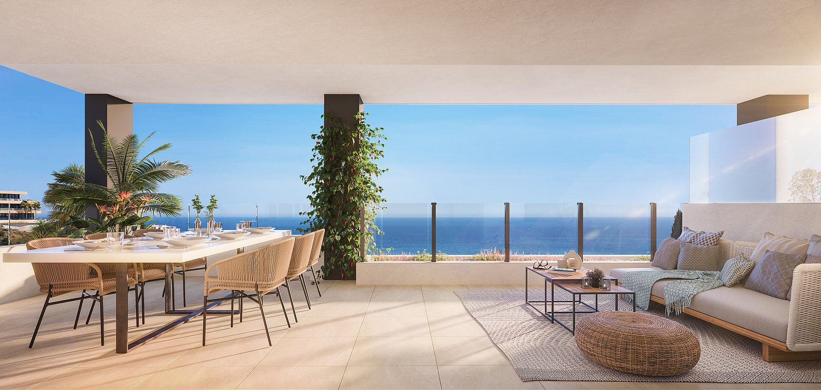 Benalmadena'da Avantajlı Konumda Deniz Manzaralı Daireler