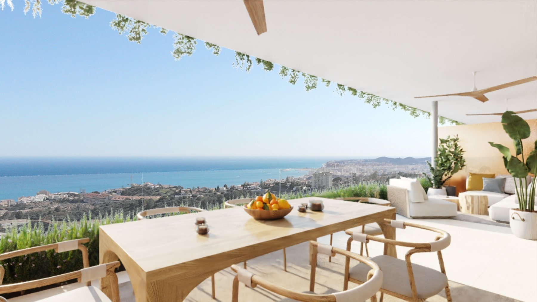Fuengirola'da Panoramik Deniz Manzaralı Yeni Daireler