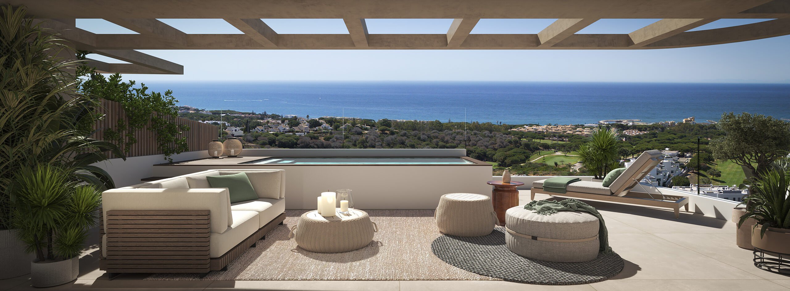 Marbella Malaga’da Golf Sahasının Yanında Deniz Manzaralı Evler