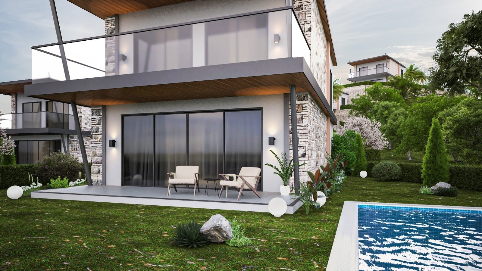 Detached Villas with Pools in Central Location in Bodrum Muğla