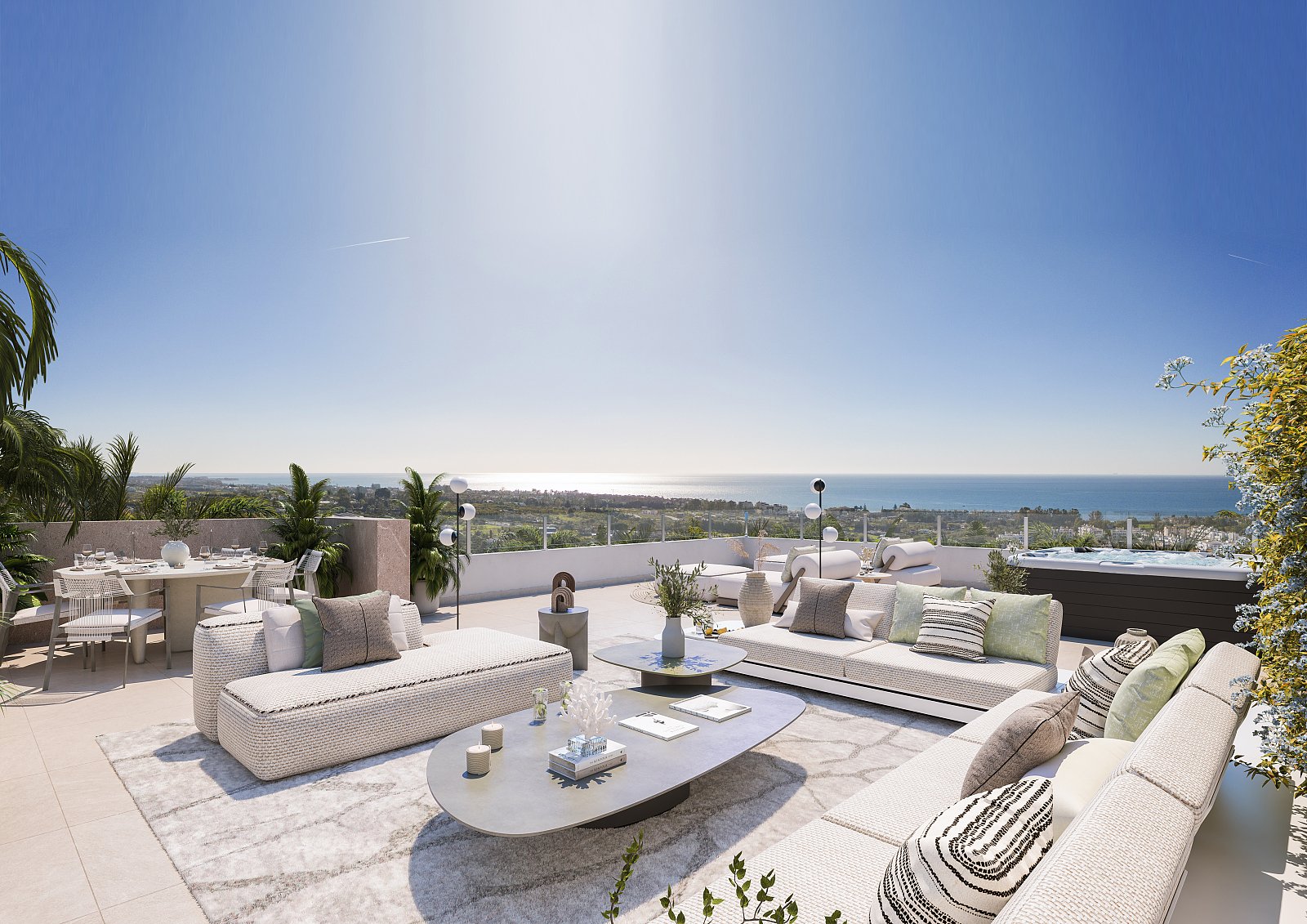 Malaga Estepona'da Sonsuzluk Havuzlu Site İçinde Daireler