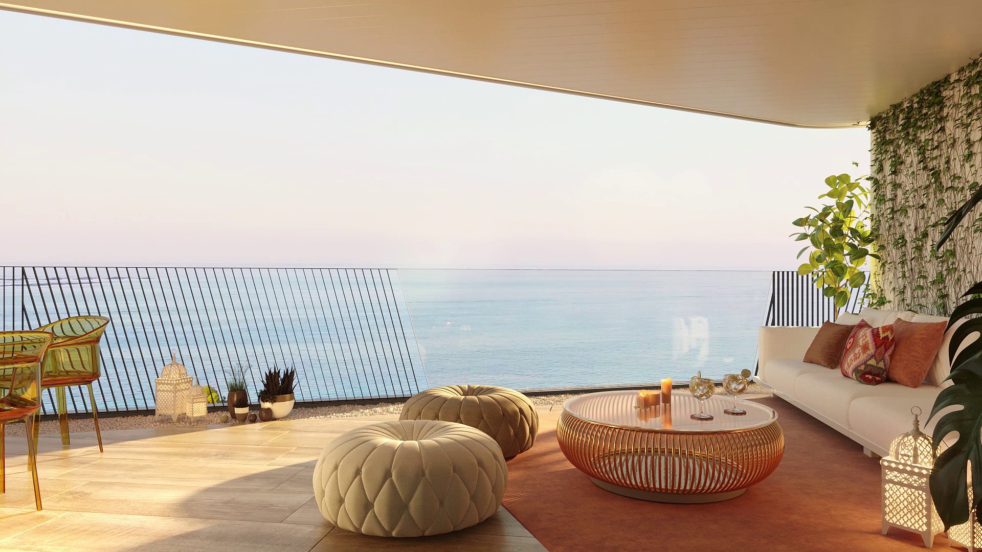 Villajoyosa'da Deniz Manzaralı Plaja Yakın Daireler