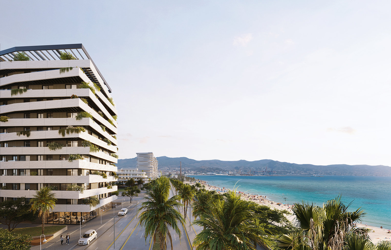 İspanya Malaga'da Teraslı Şık Daireler