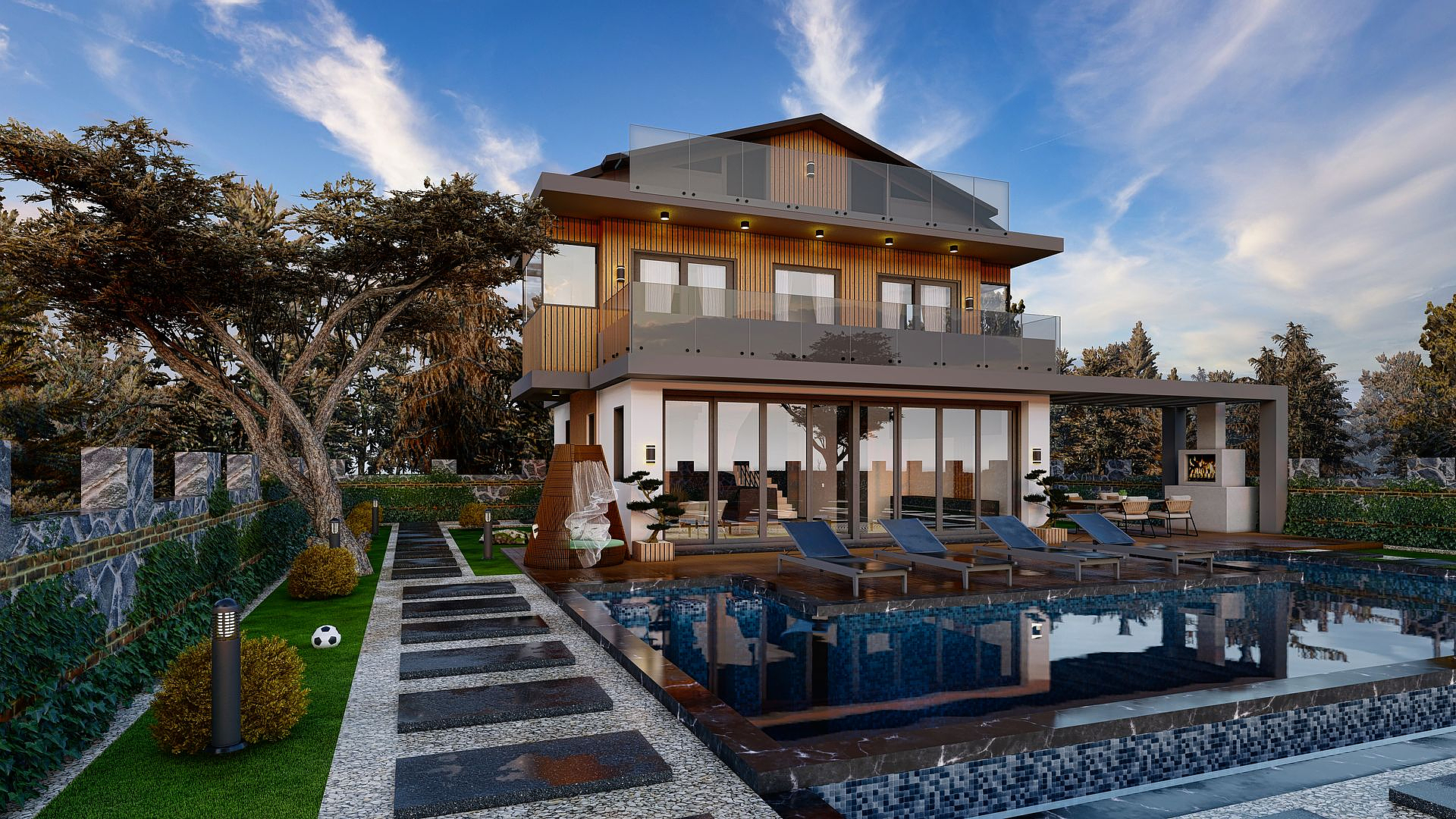 Detached Villas with Pools in a Complex in Fethiye, Muğla