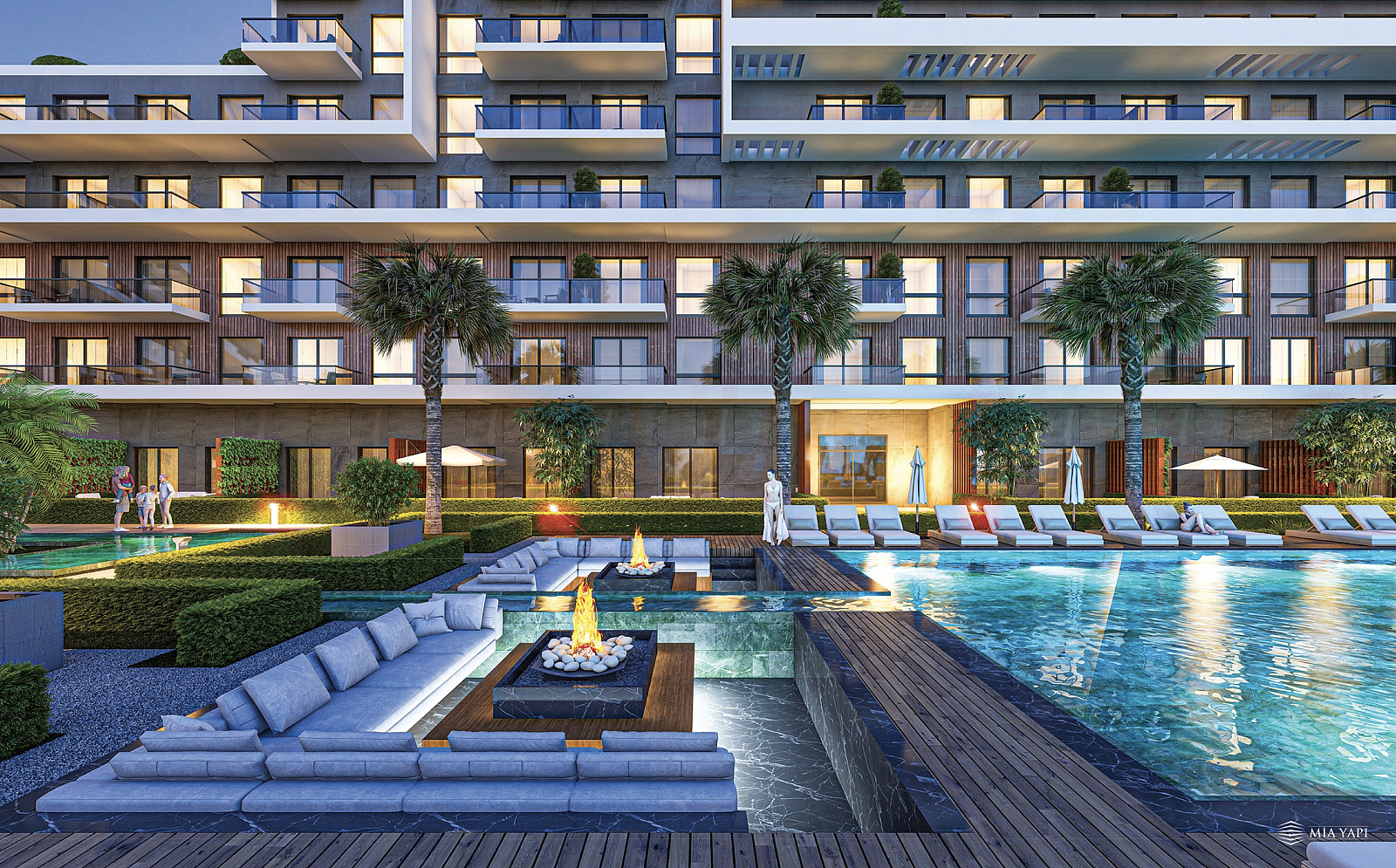 Apartments within the Complex Close to the Metro in İzmir