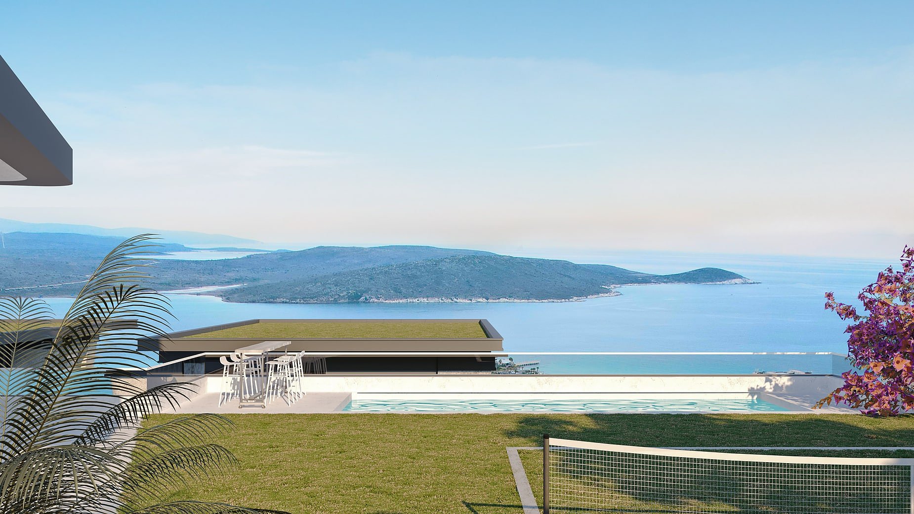 Çeşme Alaçatı'da Müstakil Havuzlu ve Deniz Manzaralı Villa