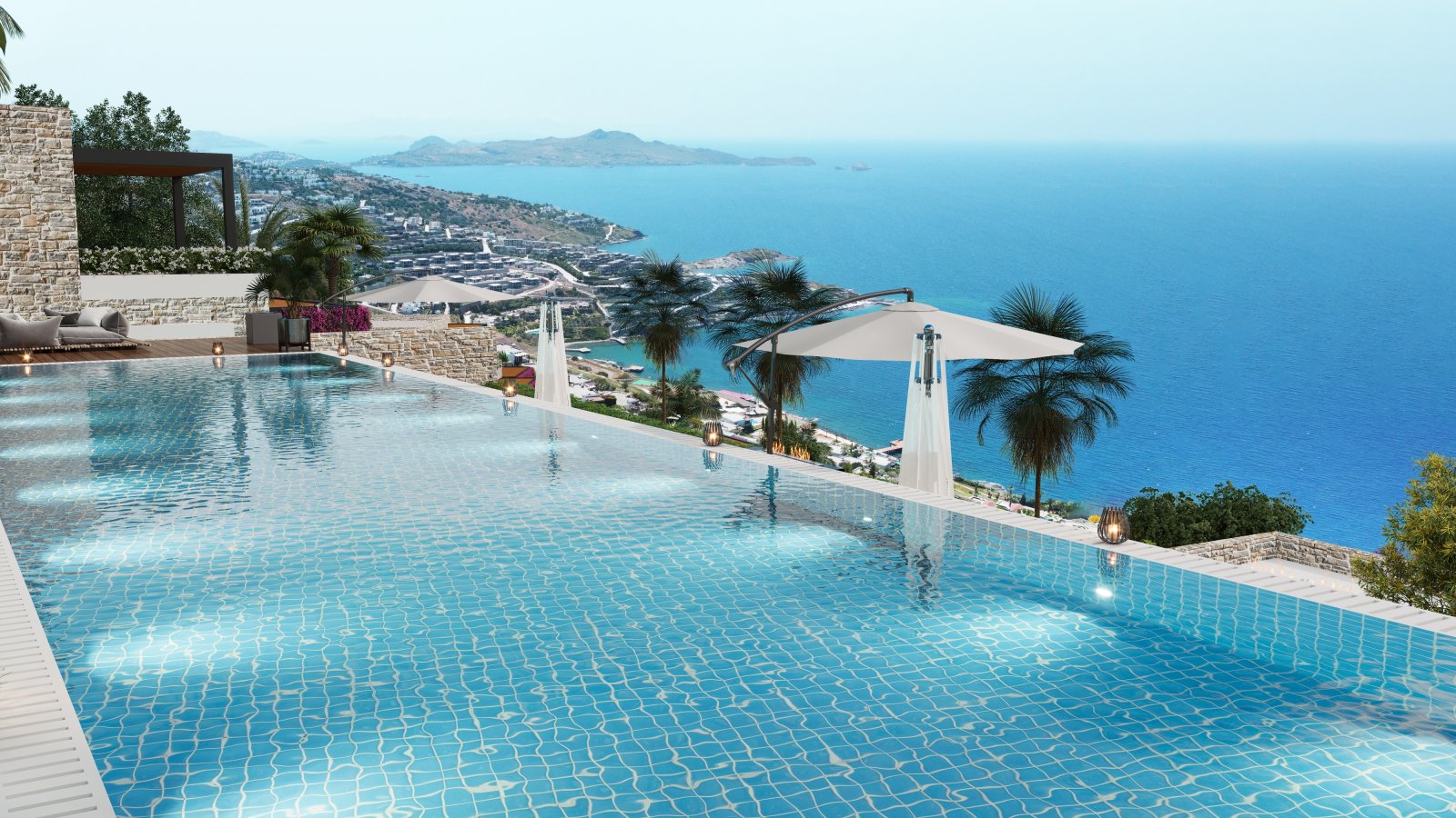 Bodrum Yalıkavak'ta Deniz Manzaralı Müstakil Villalar