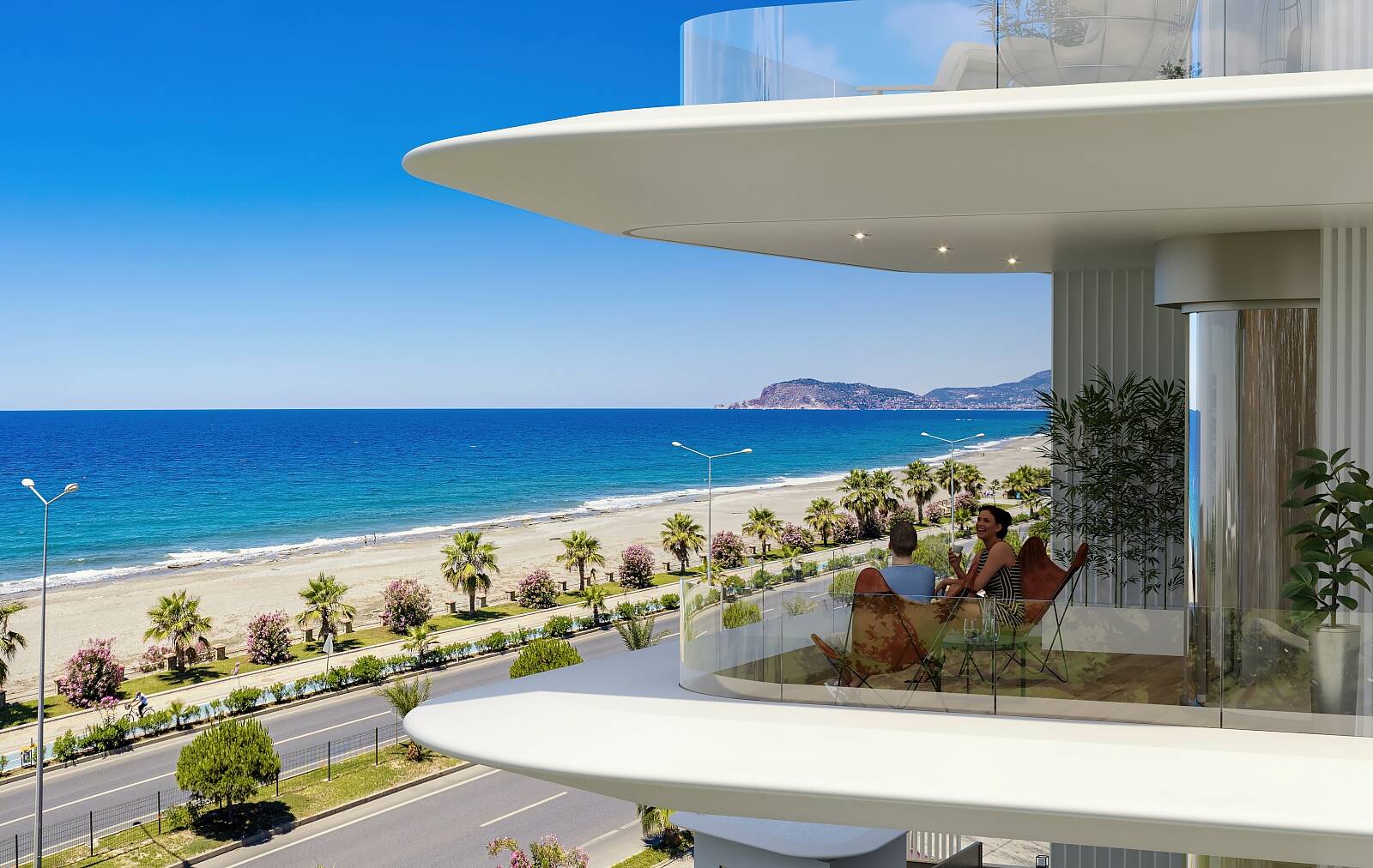 Alanya Kestel'de Denize Sıfır Aktiviteli Sitede Daireler