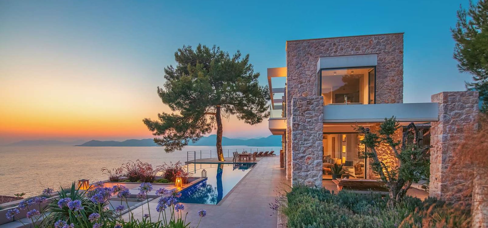Panoramic Sea View Detached Stone Villa in Muğla Fethiye