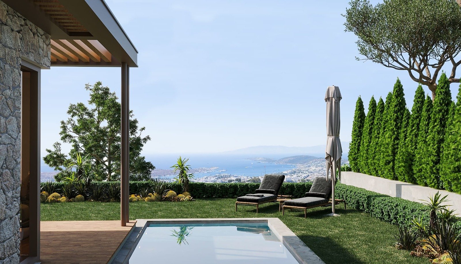 Bodrum Yarımadası'nın Merkezinde Deniz Manzaralı Villalar