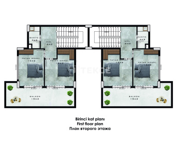 Semi-detached Sea-view Villas with Private Pools in Tepe Alanya 40