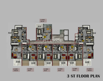 Apartamenty Z Widokiem Na Morze I Wspólnym Basenem W Alanyi Kestel 30