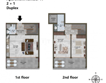 Ready to Move Seaview Apartments in Alanya Kargıcak 37