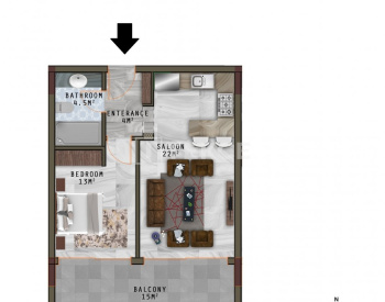 Ready to Move Seaview Apartments in Alanya Kargıcak 26