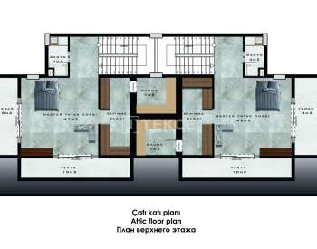 Semi-detached Sea-view Villas with Private Pools in Tepe Alanya 41