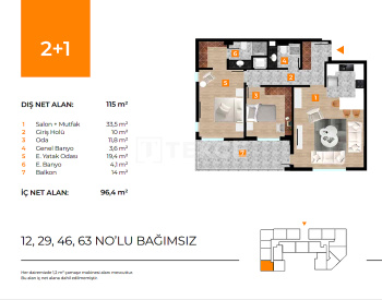 Nilüfer Özlüce Bulvarı'nda Kapalı Otoparklı Daireler 24