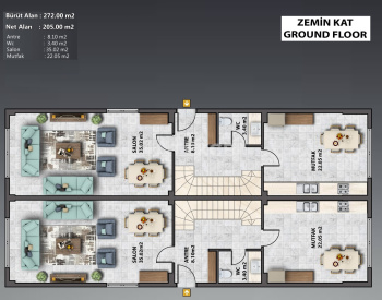 Bursa Nilüfer'de Site İçinde Manzaralı Tripleks Villa 25