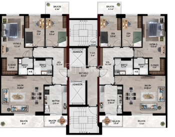 3-bedroom New Apartments for Sale in Bayraklı İzmir 9