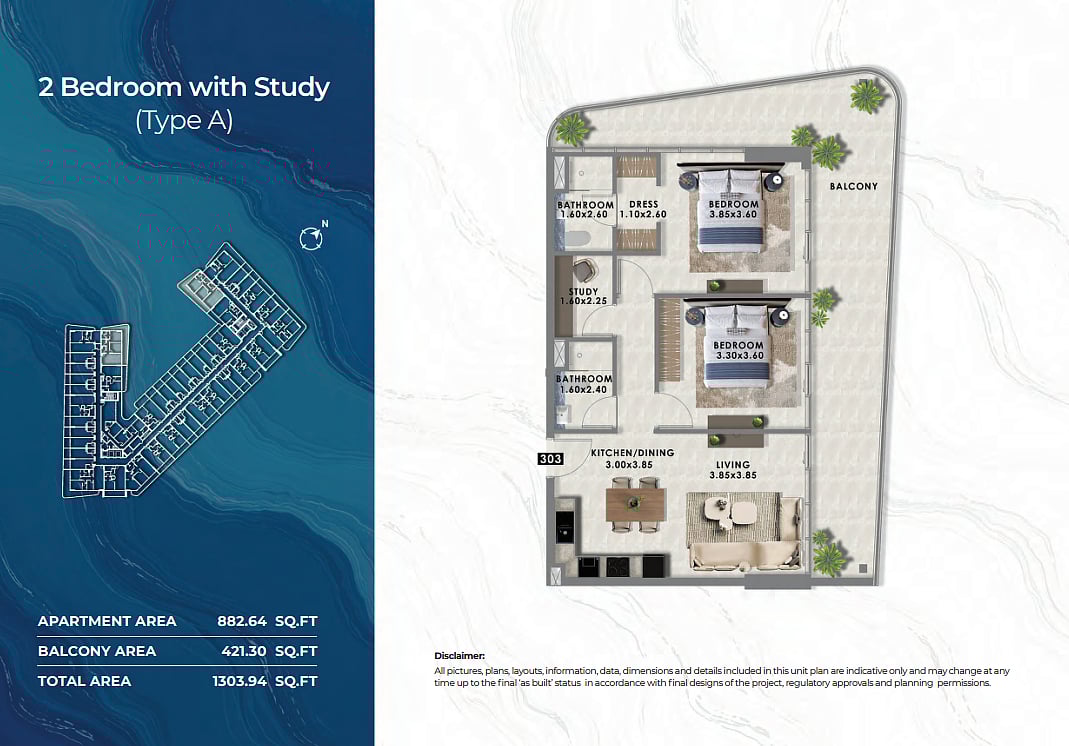 Apartamento 2 habitaciones 77 m² Dubái, Emiratos Árabes Unidos
