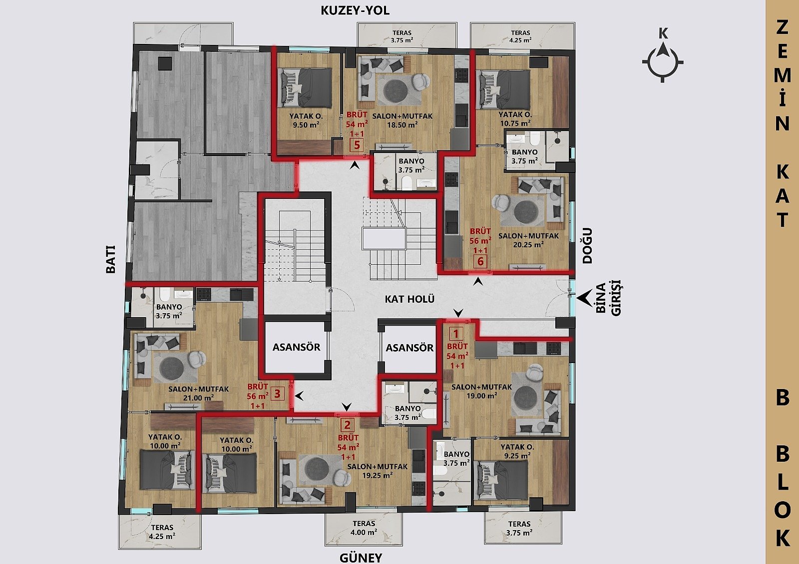 Wohnung 2 Zimmer 45 m² Mittelmeerregion, Türkei