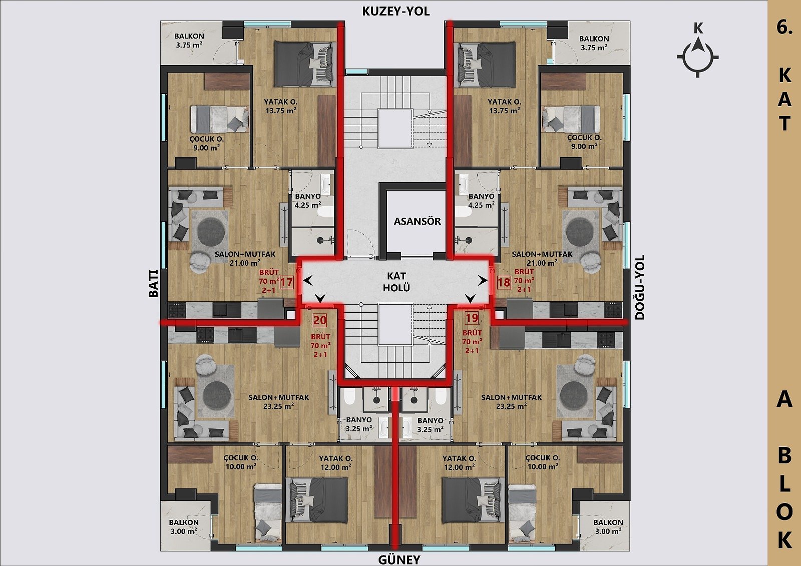 Penthouse 3 pokoi 140 m² Mediterranean Region, Turcja