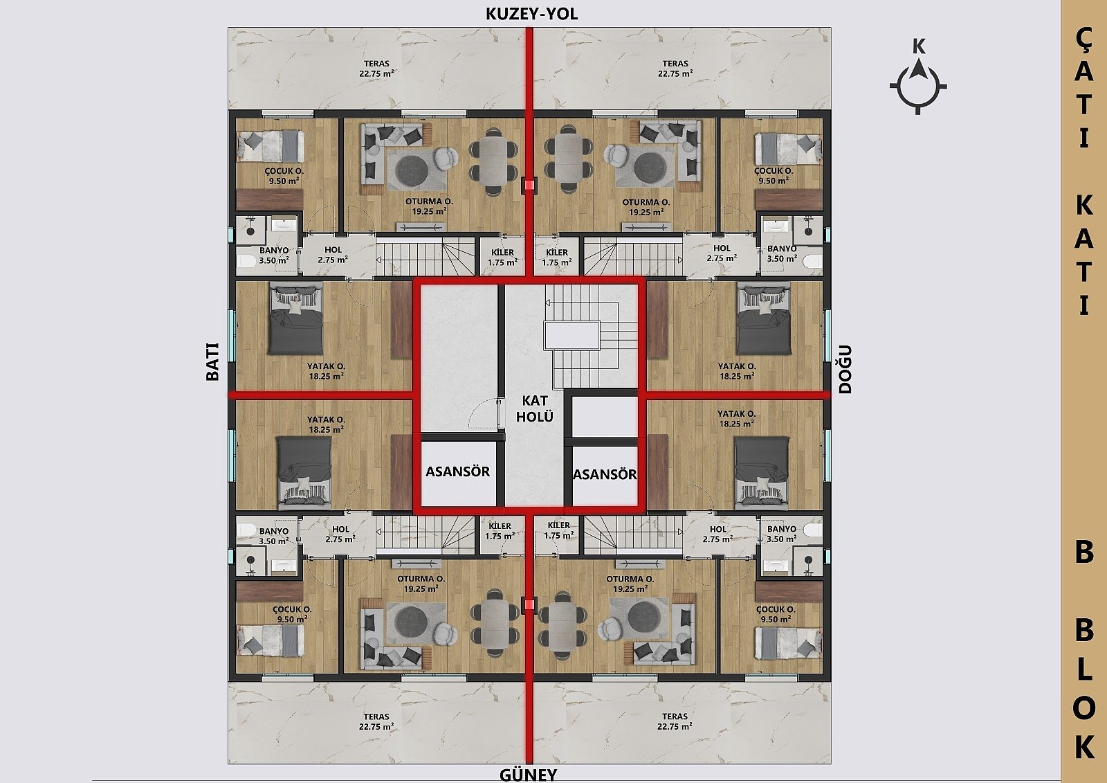 Penthouse 3 Zimmer 140 m² Mittelmeerregion, Türkei