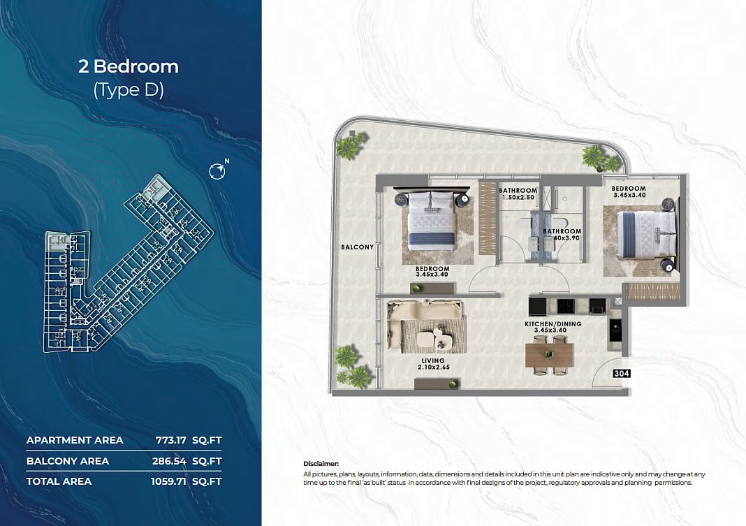 Apartamento 2 habitaciones 77 m² Dubái, Emiratos Árabes Unidos
