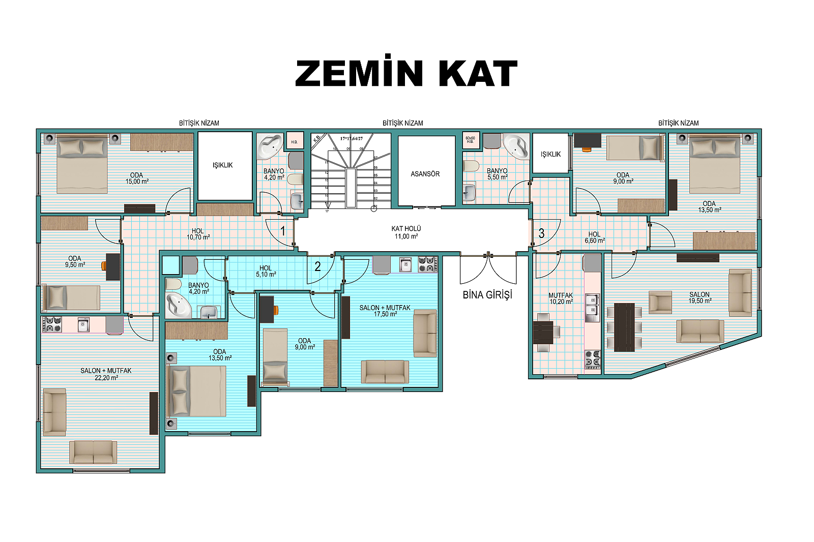 Appartement 3 chambres 90 m² Ciftlikkoey, Turquie