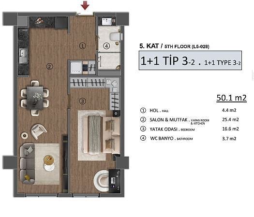 2 bedroom apartment 108 m² Marmara Region, Turkey