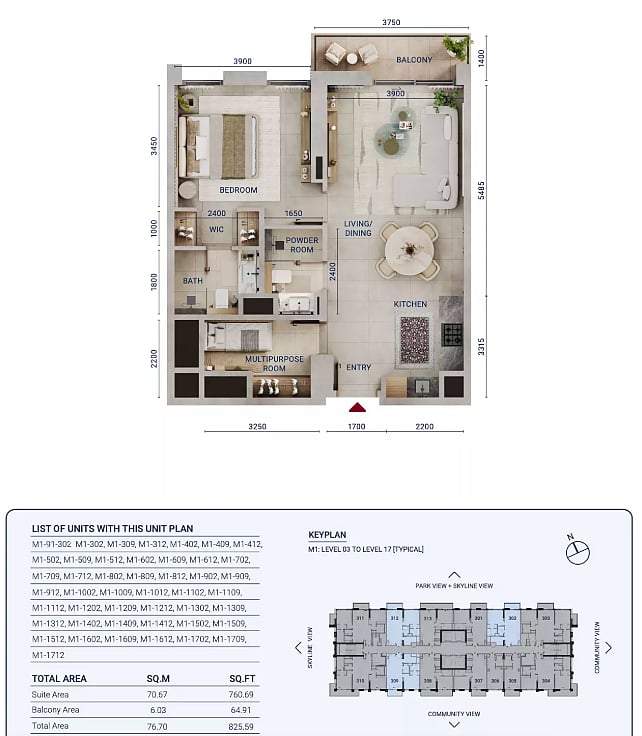 Mieszkanie 3 pokoi 95 m² Dubaj, Emiraty Arabskie