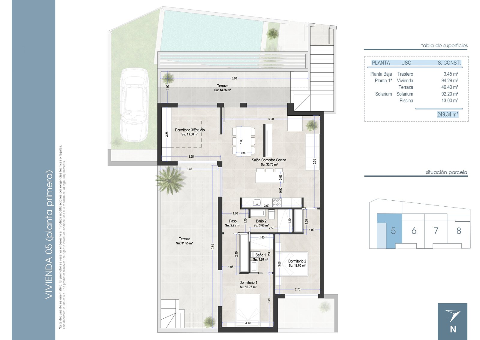 Attique 4 chambres 87 m² San Pedro del Pinatar, Espagne