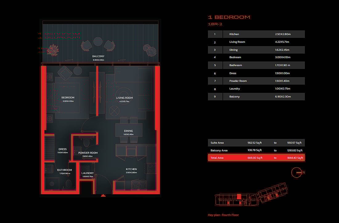 Appartement 4 chambres 196 m² Ras el Khaïmah, Émirats arabes unis
