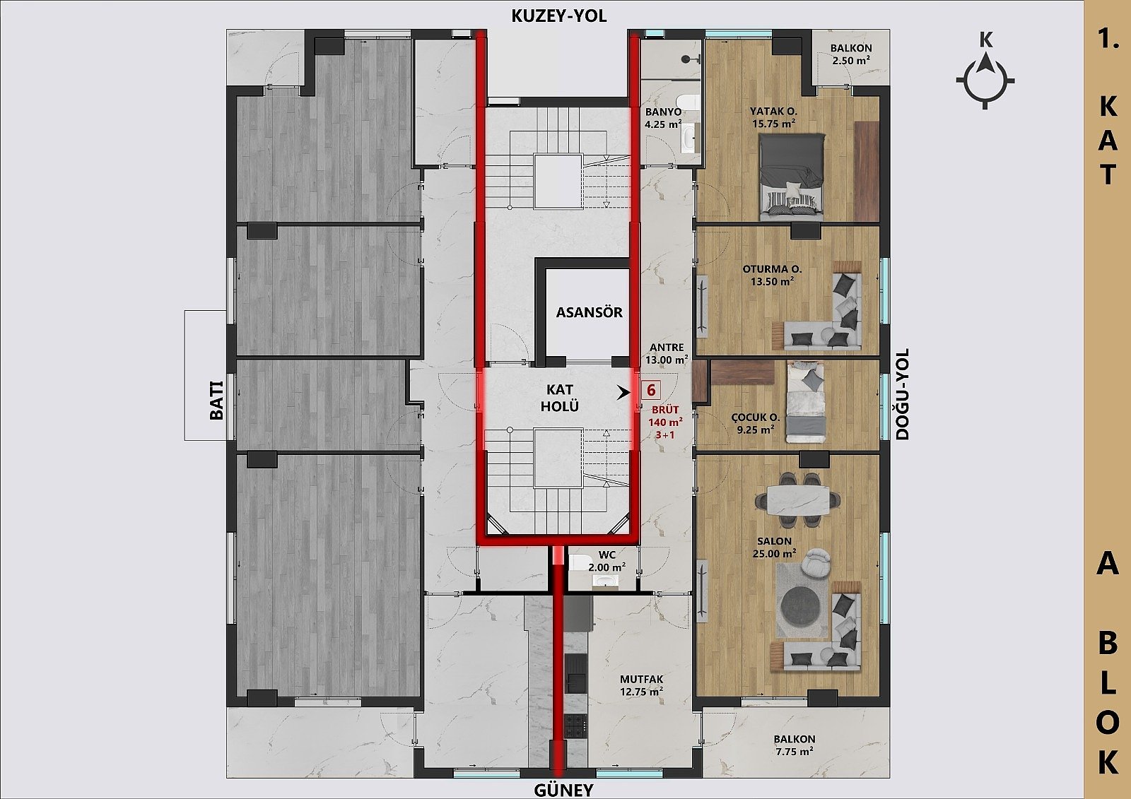 Wohnung 3 Zimmer 70 m² Mittelmeerregion, Türkei