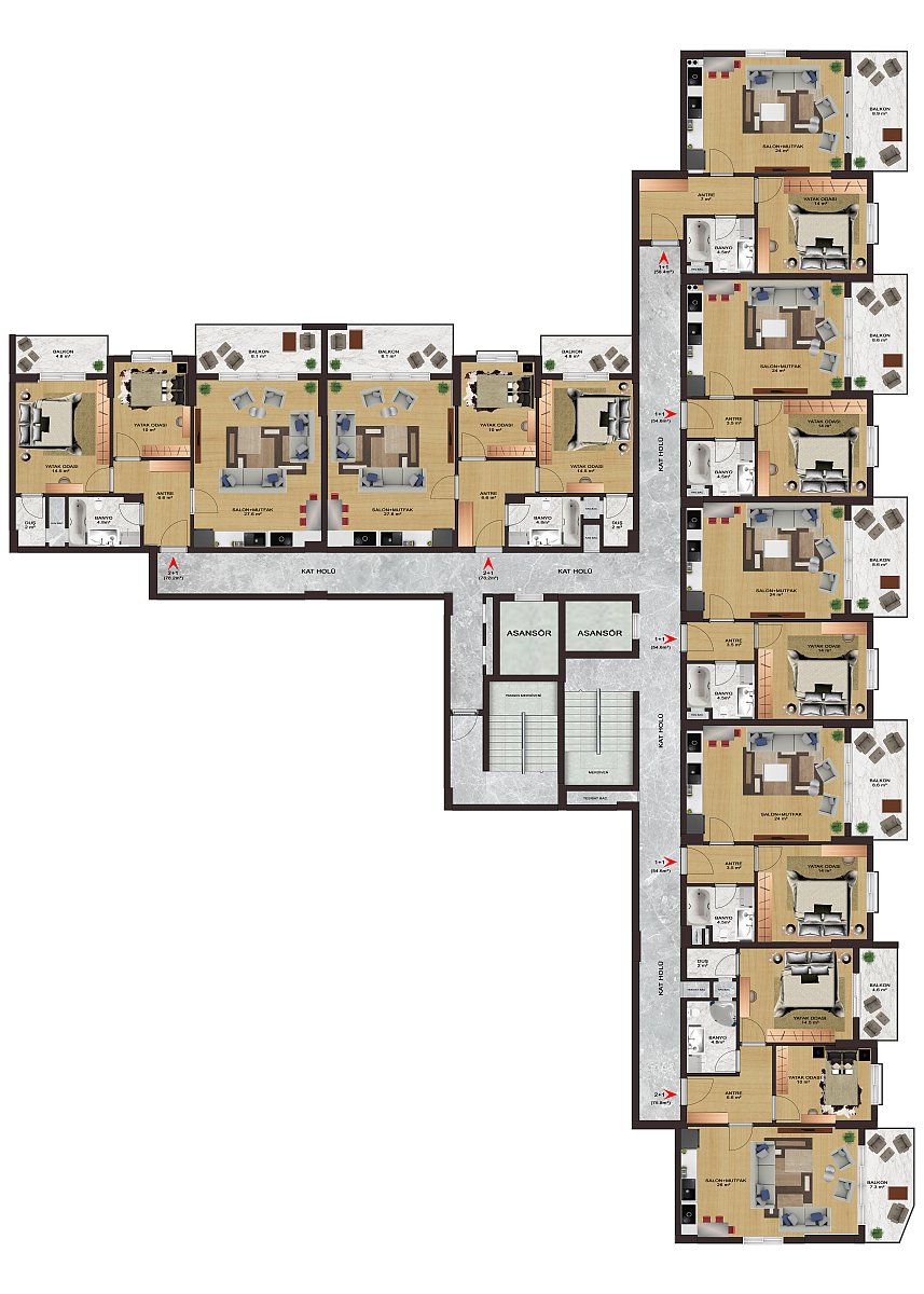 2 bedroom apartment 85 m² Yalincak, Turkey